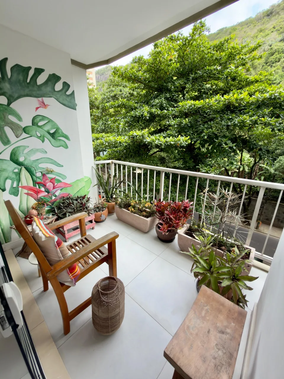 Varanda com vista para o verde