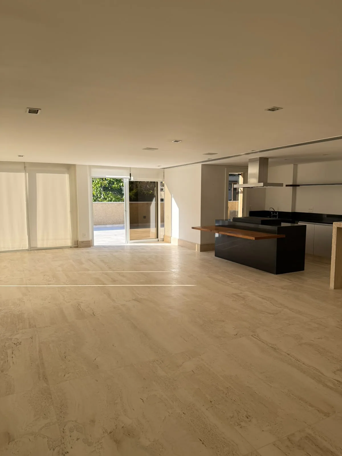 Sala integrada com cozinha